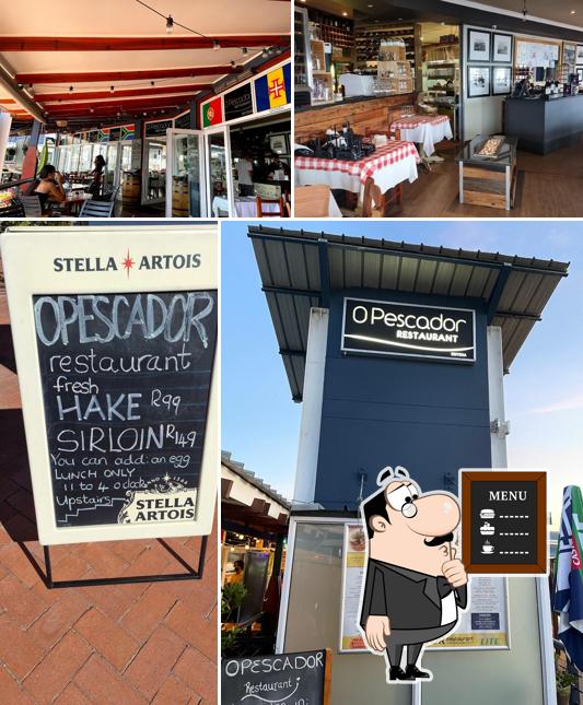 OPescador Restaurant Knysna offre un tableau affichant le menu