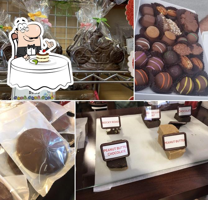 Angell & Phelps Chocolate Factory offers a selection of desserts