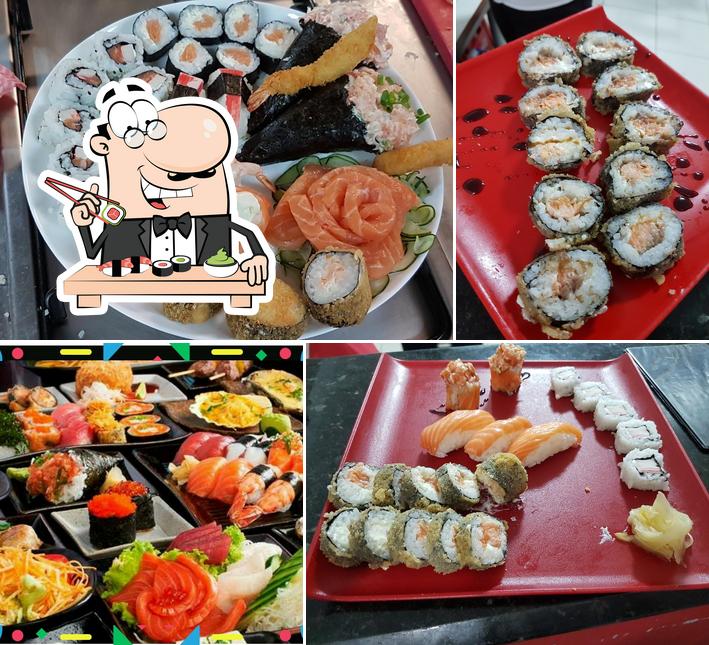 Prove diferentes opções de sushi