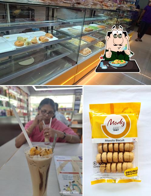 This is the picture showing food and interior at MODY BAKERY