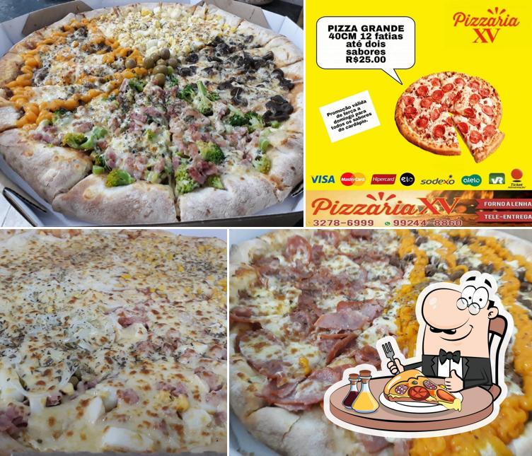 Escolha diferentes tipos de pizza