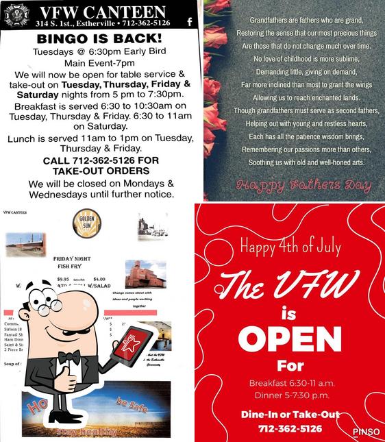 VFW Club Post 3388 in Estherville Restaurant reviews