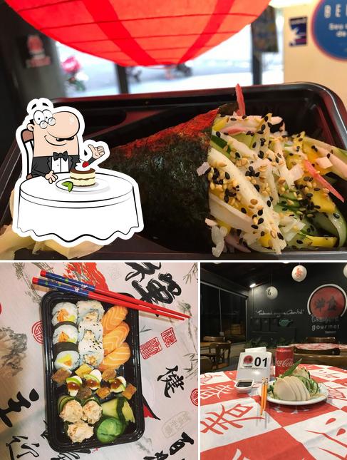 Tempurá sushi bar provê uma seleção de sobremesas