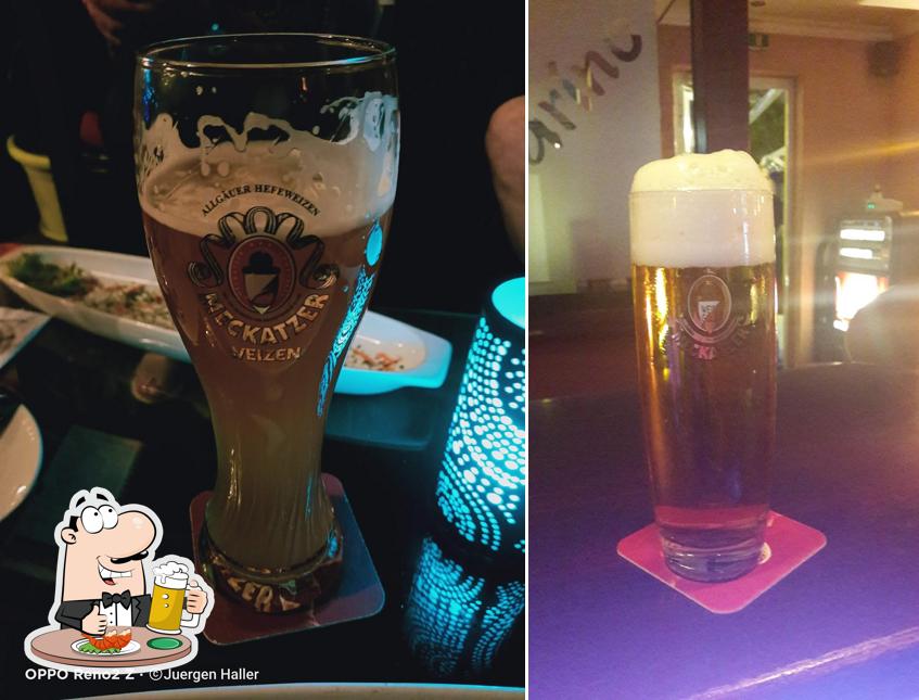 You can get a glass of light or dark beer
