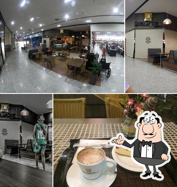 O interior do Grão Sabor Cafeteria