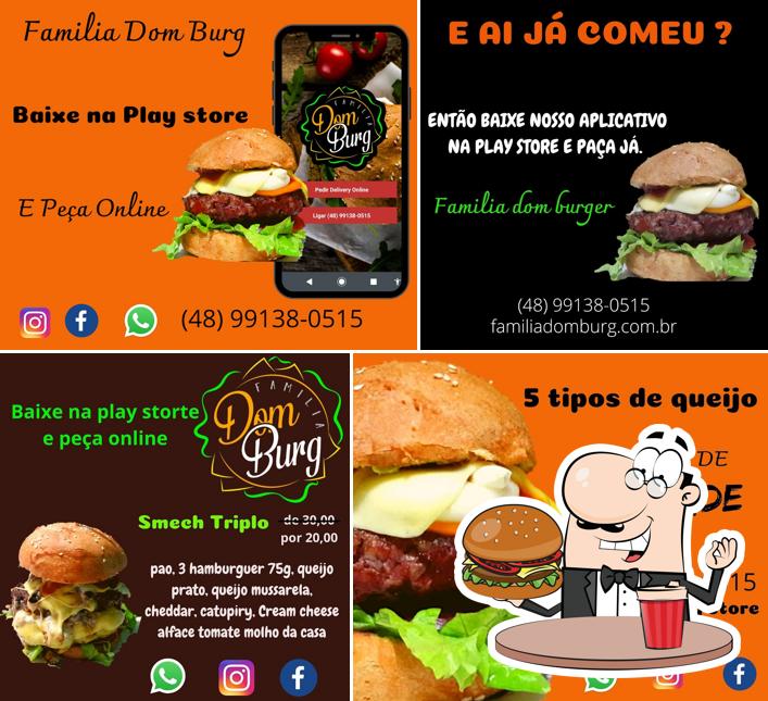 Delicie-se com um hambúrguer no Familia Dom Burg