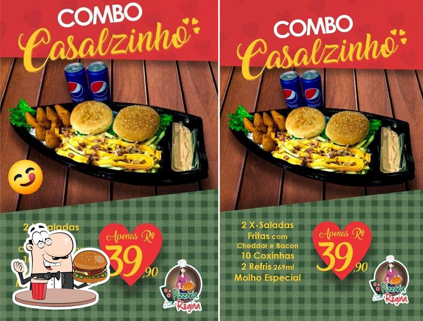 Peça um hambúrguer no Pizzaria Regina