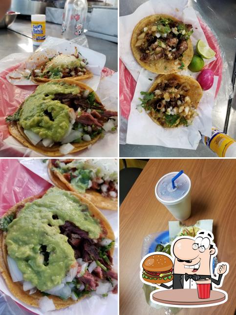 Try out a burger at Tacos El Paisa