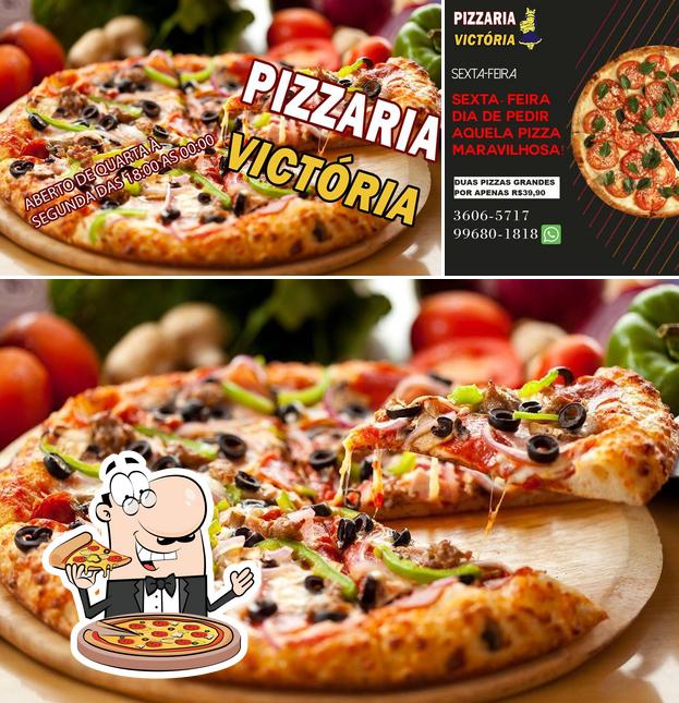 Consiga pizza no Pizzaria Victória