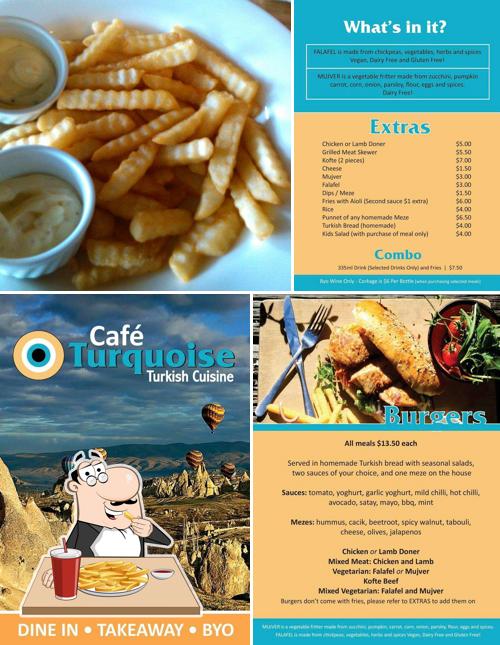 Taste French-fried potatoes at Cafe Turquoise