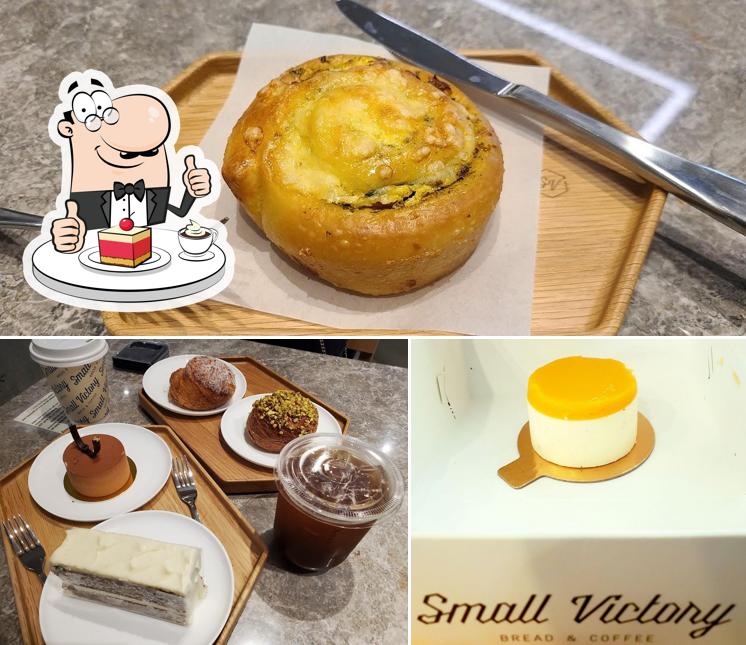 Small Victory Bakery provides a selection of sweet dishes