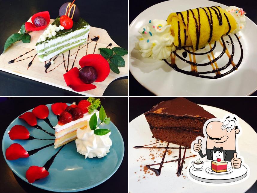 At nine cafe provides a selection of sweet dishes