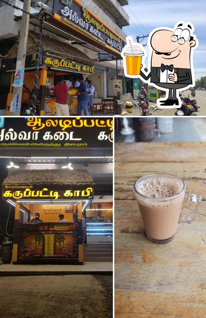 Enjoy a drink at Aladipattiyan Karupatti Coffee - Padappai