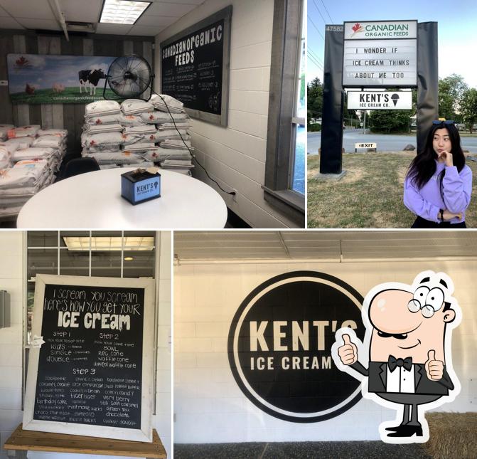 Look at the photo of Kent's Ice Cream Co