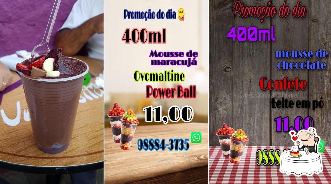 Açaí , Sorveteria & Lanchonete Universitário- Alfenas provê uma variedade de sobremesas