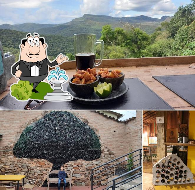 Entre diversos coisas, exterior e vinho podem ser encontrados no Estrada da Corte