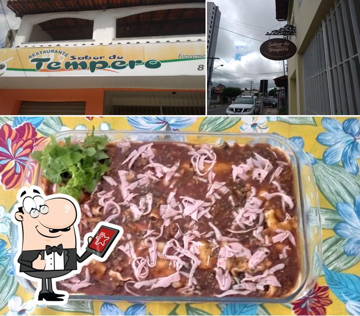 Confira a foto ilustrando exterior e comida no Restaurante Sabor do Tempero