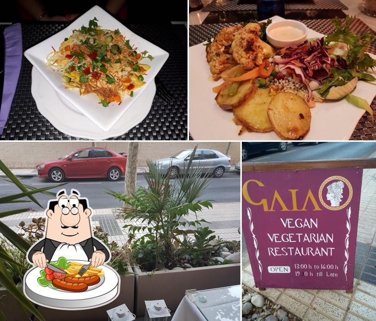 The image of Gaia Vegetarian Vegan Restaurant’s food and exterior