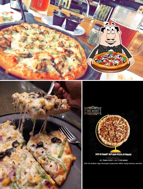 Try out pizza at Papa Whiskey Amritsar