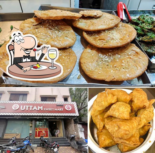 The image of food and exterior at UTTAM SWEET MART