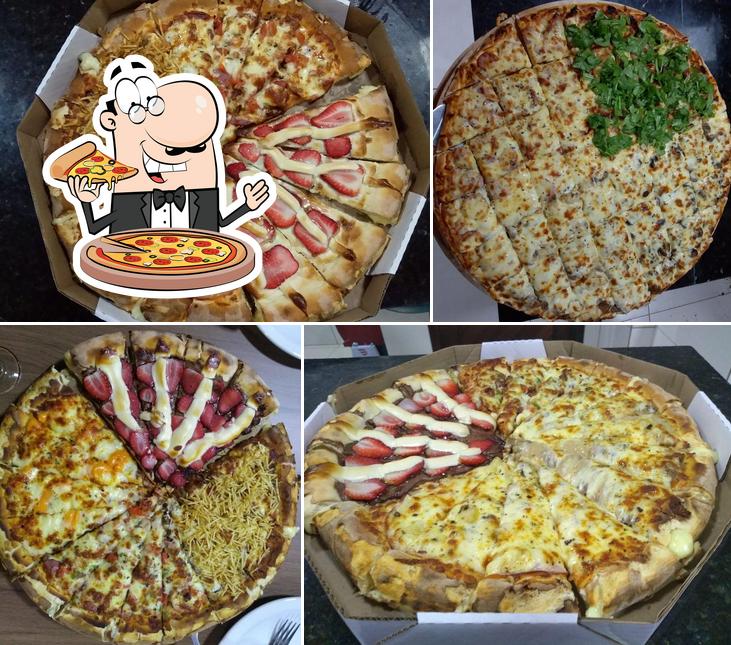 Consiga pizza no Pizzaria Casa de Pedra