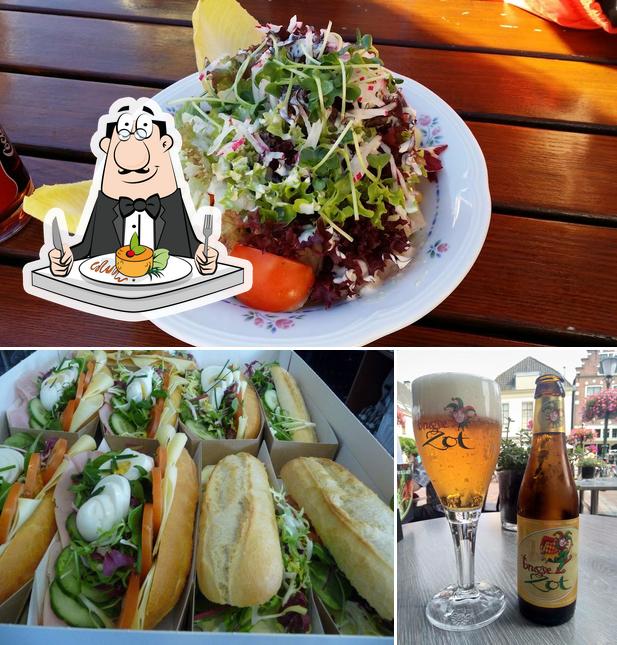 The photo of food and beer at De Elburger
