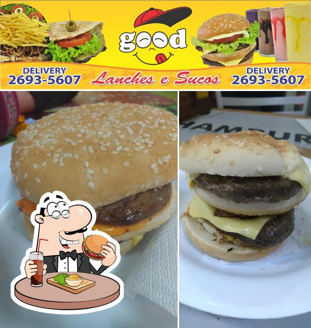 Experimente um hambúrguer no Good Lanches e Sucos