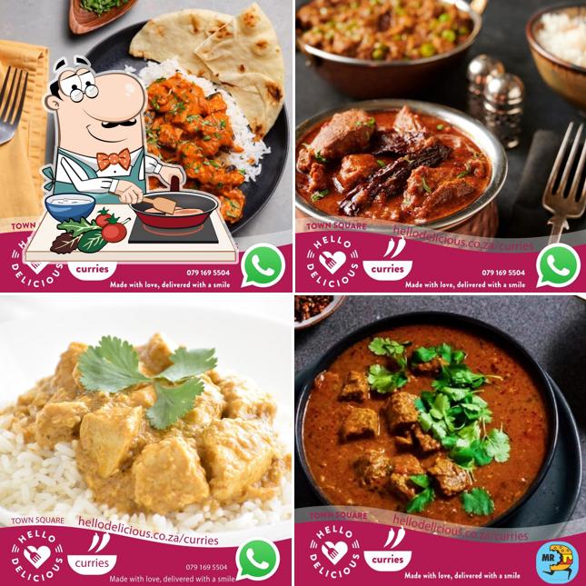 Curry de frango em DX Pizzaria
