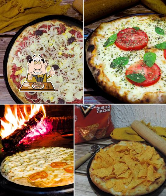 Escolha diferentes variedades de pizza