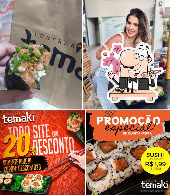Prove diferentes opções de sushi