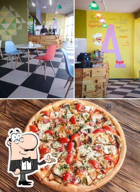 Las fotos de interior y comida en A pizza