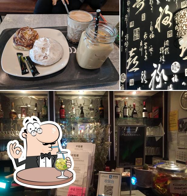 Взгляните на этот снимок, где видны напитки и внешнее оформление в Xiang Long Chinese Restaurant祥龍樓