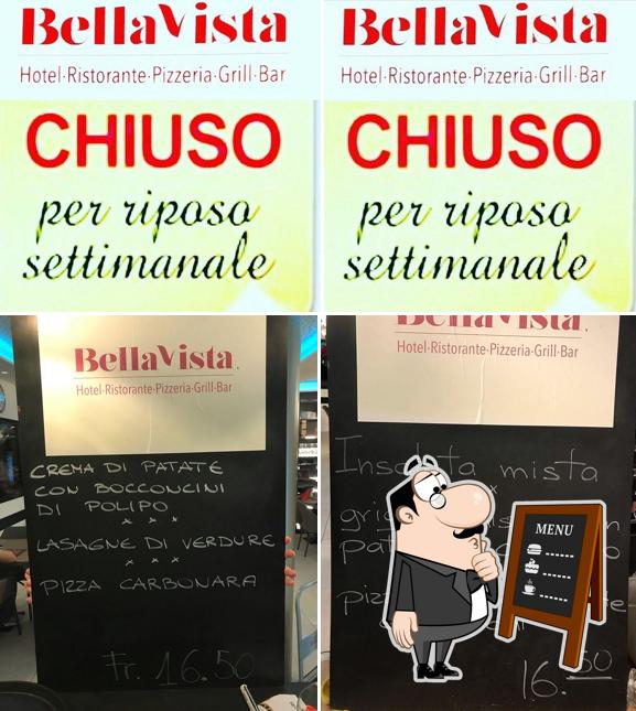 Bellavista Locarno offre il menu scritto su una lavagna