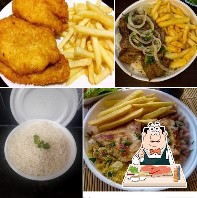 Peixe e fritas em Alecrim Marmitaria PG