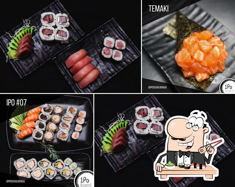 Experimente diferentes opções de sushi