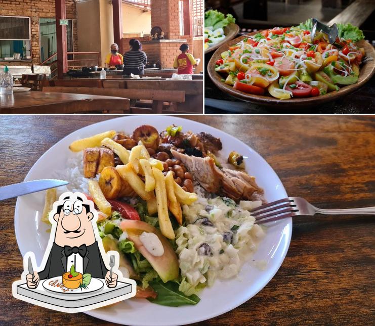 Esta é a ilustração mostrando comida e interior no Sabor Da Roça Restaurante E Café