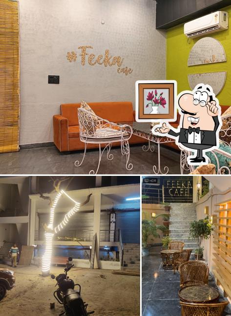 Check out the image displaying interior and exterior at Feeka cafe - Best Cafe in Jankipuram Lucknow