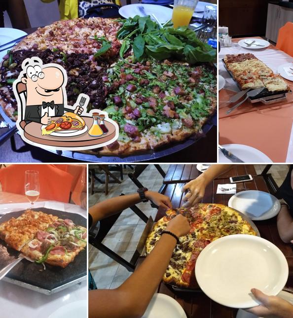 Escolha pizza no La Roza Pizzaria & Grill