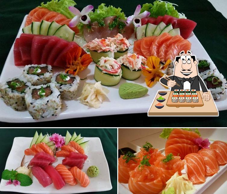 Peça diferentes opções de sushi