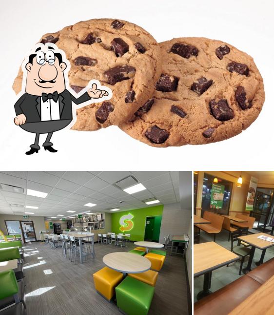 This is the photo displaying interior and food at Subway