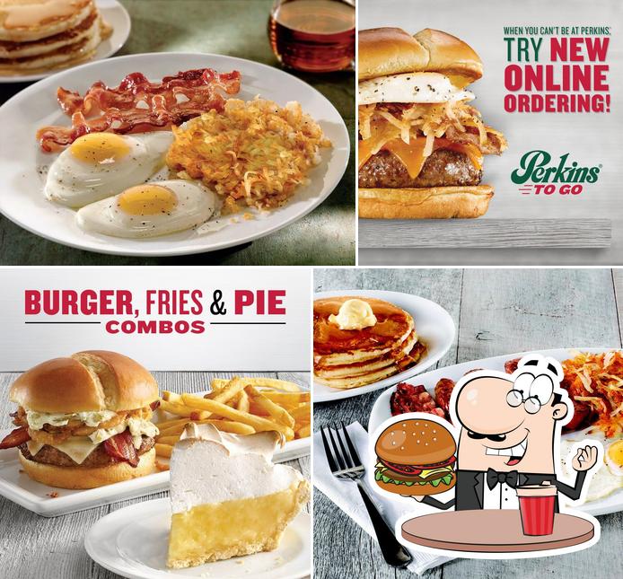 Try out a burger at Perkins Restaurant & Bakery