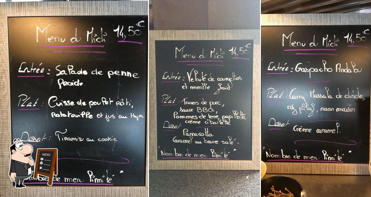 Café du Parc offre un tableau affichant le menu