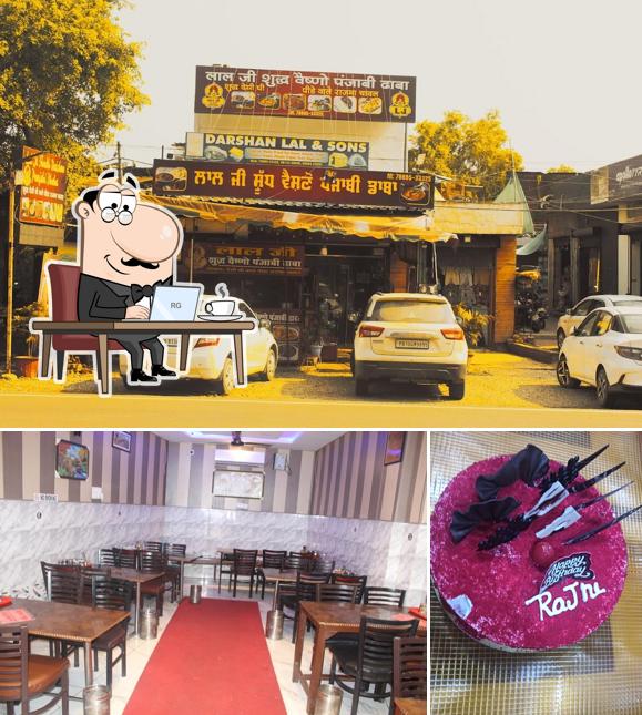 Take a seat at one of the tables at Lal ji shudh vaishno Punjabi dhaba
