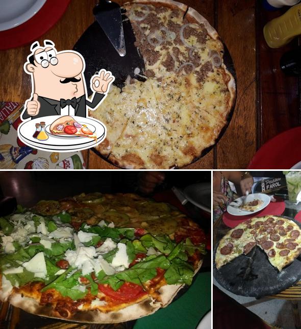 Escolha pizza no Pizzaria Farol Do Morro