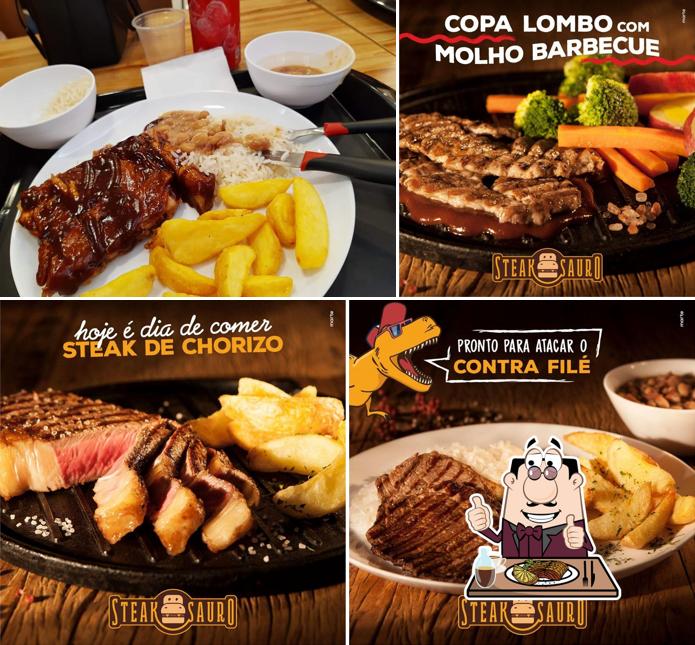 Escolha refeições de carne no Steak Sauro