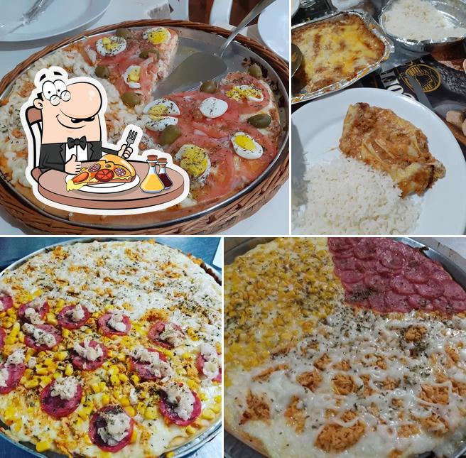Попробуйте пиццу в "Cantinho da Lasanha Bairro Carimã"