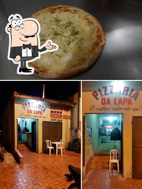 A ilustração a Pizzaria Da Lapa’s interior e comida