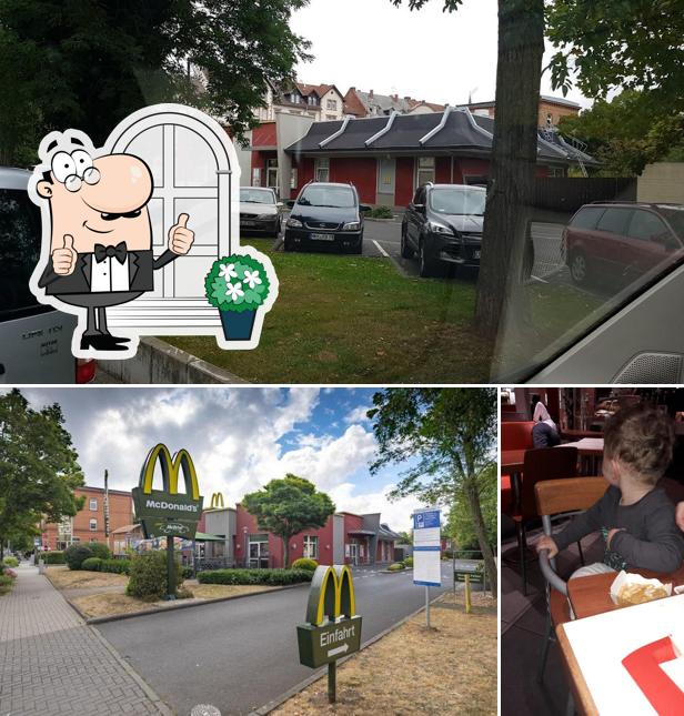 L’image de la extérieur et table à manger concernant McDonald's