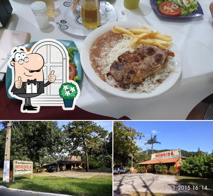 A ilustração a Restaurante da Mineira’s exterior e comida