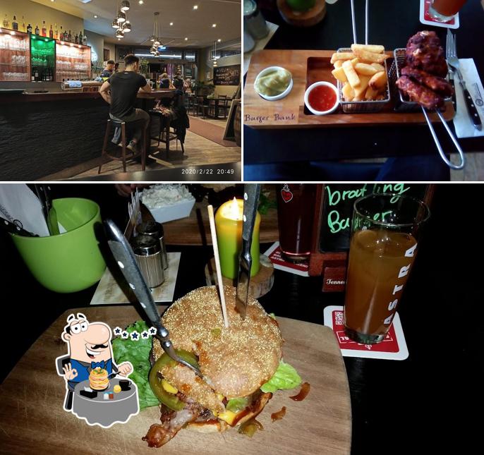 Voici l’image représentant la nourriture et comptoir de bar sur Burger Bank